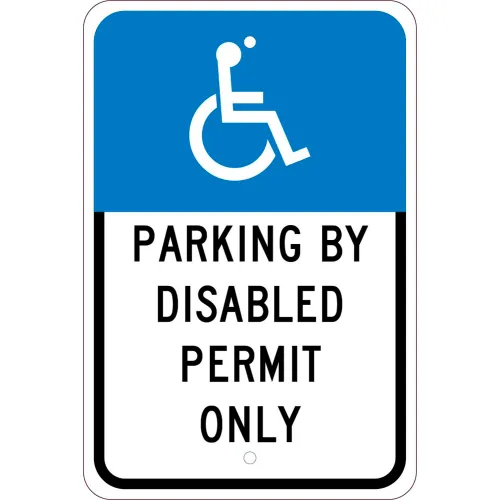 NMC TMS312J Traffic Sign, Reserved Parking Permit Florida, 18" X 12", White