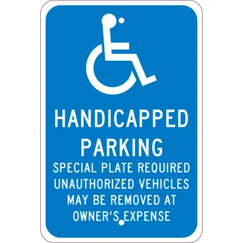 NMC TMS322J Traffic Sign, Reserved Parking Massachusetts, 18" X 12", Blue