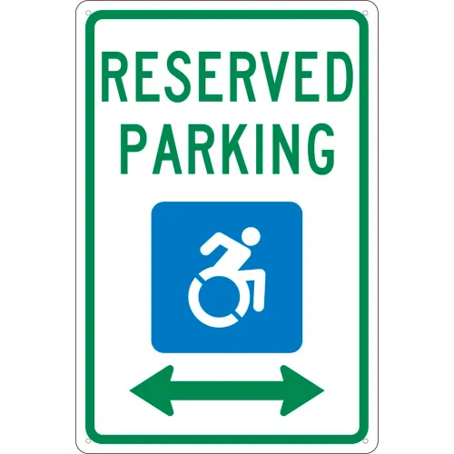 NMC TMS327G Traffic Sign, Reserved Parking New York, 18" X 12", White