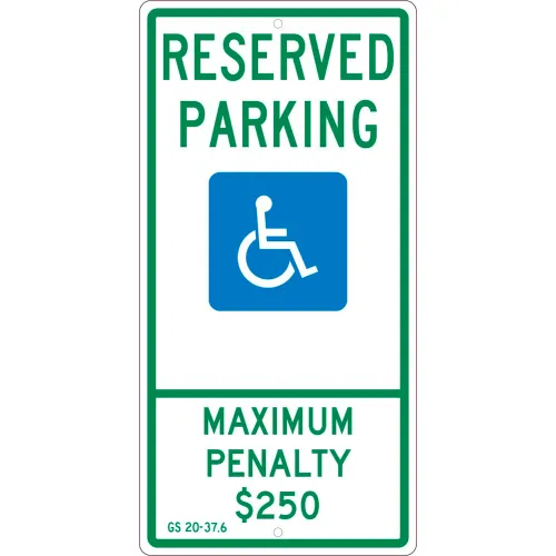NMC TMS329H Traffic Sign, Reserved Parking North Carolina, 24" X 12", White