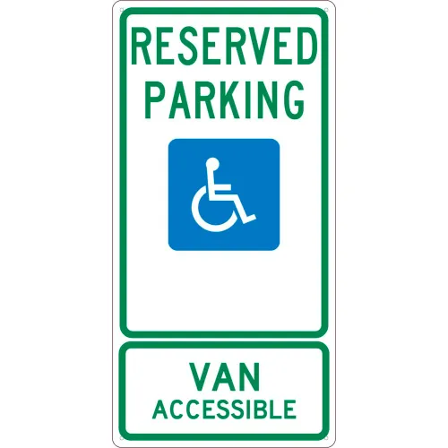 NMC TMS330G Traffic Sign, Reserved Parking North Dakota, 24" X 12", White