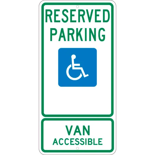 NMC TMS330J Traffic Sign, Reserved Parking North Dakota, 24" X 12", White