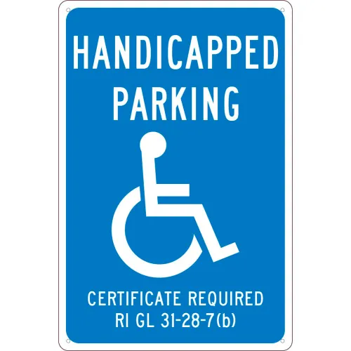 NMC TMS334G Traffic Sign, Reserved Parking Rhode Island, 18" X 12", Blue