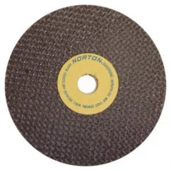 Norton 66243528552 | 3" Diameter x 3/8" Hole x 1/16" Thickness 60 Grit Medium Grade Reinforced Aluminum Oxide Type 41 Cutoff Wheel For Use With Die Grinders
