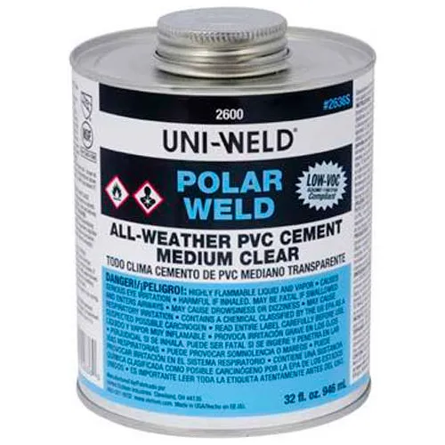 Oatey 2656S 2600 Series Polar-Weld PVC All Weather Cement 8 oz. - Pkg Qty 24