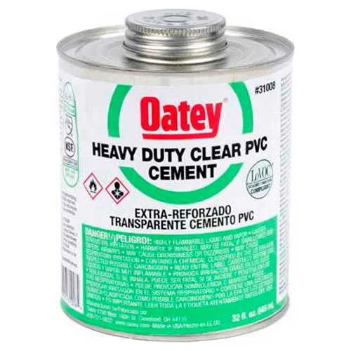 Oatey 30876 PVC Heavy Duty Clear Cement 16 oz. - Pkg Qty 24