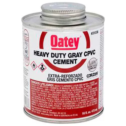 Oatey 31037 CPVC CPVC Heavy Duty Gray Cement 32 oz. - Pkg Qty 12