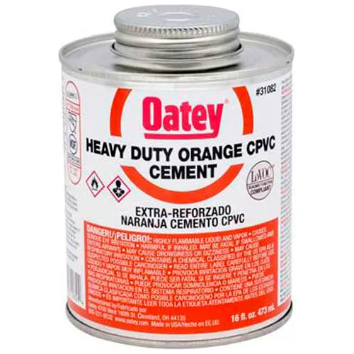 Oatey 31084 CPVC Heavy Duty Orange Solvent Cement 1 Gallon - Pkg Qty 6