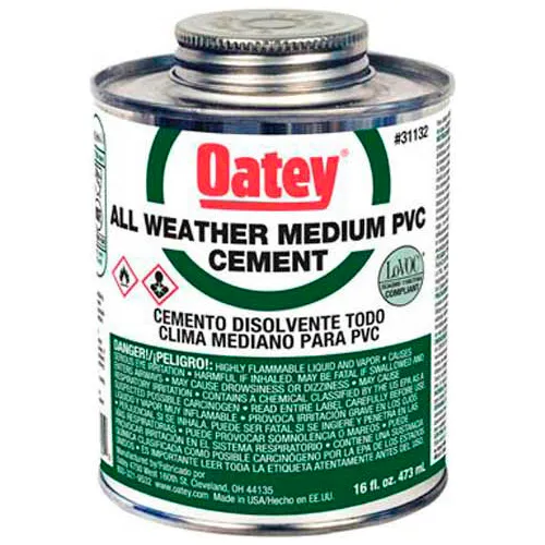 Oatey 31133 PVC All Weather Clear Cement 32 oz. - Pkg Qty 12