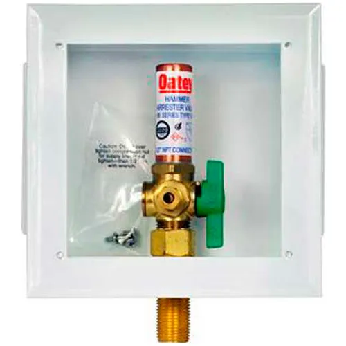 Oatey 39140 Metal Ice Maker Box Metal 1/4 Turn, Copper, Hammer, Low Lead, Standard Pack