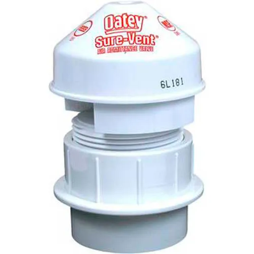 Oatey 39228 Sure-Vent Air Admittance Valve 6 DFU Capacity with 1-1/2" Schedule 40  PVC Adapter - Pkg Qty 6