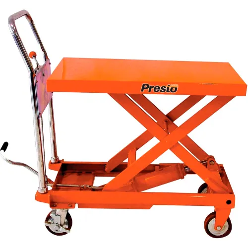 PrestoLifts™ Portable Manual Scissor Lift XP24-10 1000 Lb. Cap. 24x36