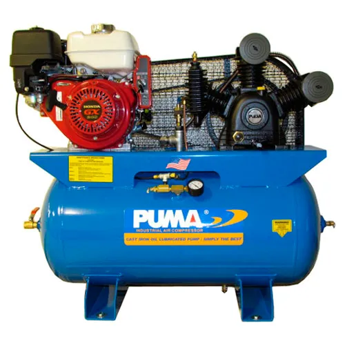 Puma TE-8030HGE, 8 HP, Stationary Gas Compressor, 30 Gal, 175 PSI, 16.5 CFM, Honda,  Electric/Recoil