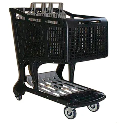 R.W. Rogers EX11575 Large Plastic Shopping Cart, Black/Gray