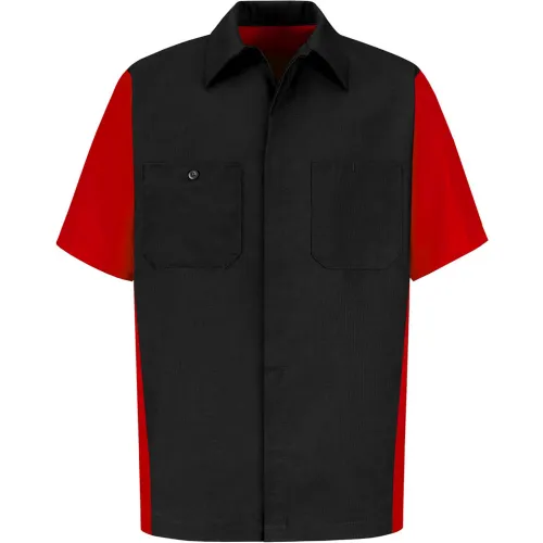 Red Kap® Men's Crew Shirt Short Sleeve XL Black/Red SY20