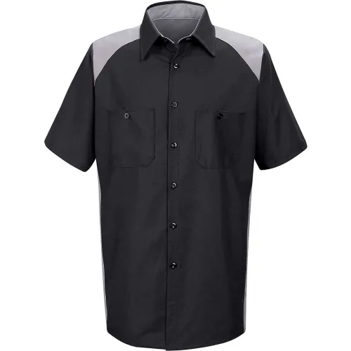 Red Kap® Men's Motorsports Shirt Short Sleeve M Silver/Black SP28