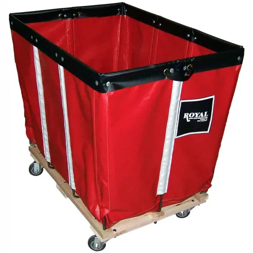Royal Basket Trucks® 10 BU-Standard-Duty Basket Truck - Vinyl Liner - 4 Swivel Casters-Red