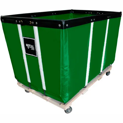 Royal Basket Trucks® 20 BU-Heavy-Duty Basket Truck - Vinyl Liner - 4 Swivel Casters-Green