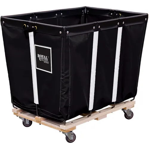 Royal Basket Trucks® 6 BU-Standard-Duty Basket Truck - Vinyl Liner - 4 Swivel Casters-Gray