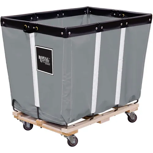 Royal Basket Trucks® 8 BU-Standard-Duty Basket Truck - Vinyl Liner - 4 Swivel Casters-Black