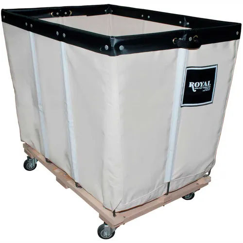Royal Basket Trucks® 8 BU-Std-Duty Basket Truck - Cotton Canvas Liner - 4 Swivel Casters
