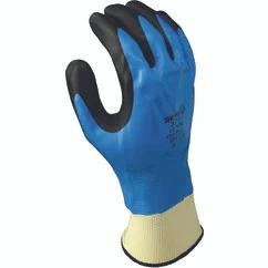 Showa ?377XXL-10 | XX-Large Fully Coated Knit Wrist Cuff Blue/Black Nylon General Purpose Work Gloves
