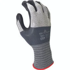 Showa ?381S-06-CAT2019 | Small Fully Coated Knit Wrist Cuff Black/Gray Nylon General Purpose Work Gloves