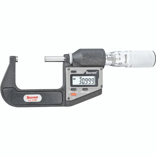 Starrett 12275 | 25mm-50mm Range Digital Outside Micrometer Friction Thimble 0.001mm Resolution