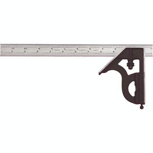 Starrett 50055 | 2 Pc. 12" Hardened Steel Blade Combination Square 4R Graduation with Square Head