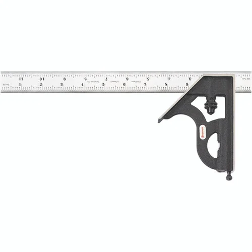 Starrett 50057 | 2 Pc. 12" Hardened Steel Blade Combination Square 16R Graduation with Square Head