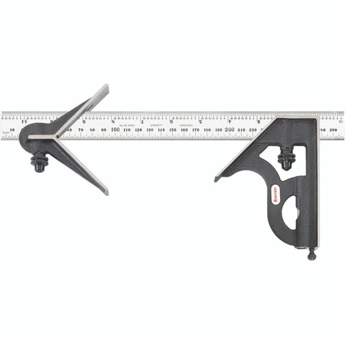 Starrett 50068 | 3 Pc. 300mm Hardened Steel Blade Combination Square 36 Graduation with Square, Center Head