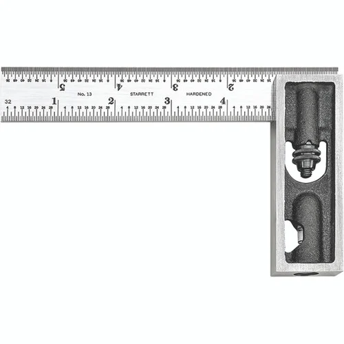 Starrett 50111 | 6" Hardened Steel Inch Reading Double Square with Hardened Steel Head