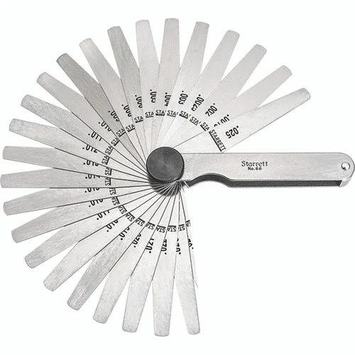 Starrett 50315 | 0.0015"-0.0250" Tempered Steel Thickness Gage 26 Leaves Tapered