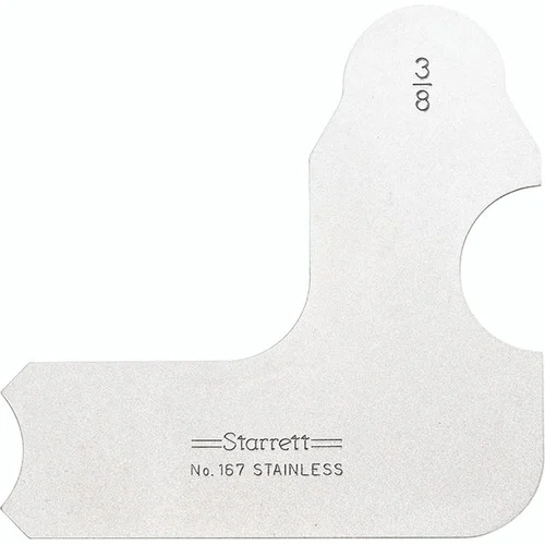 Starrett 50641 | 3/8" Satin Coated Steel Individual Radius Gage
