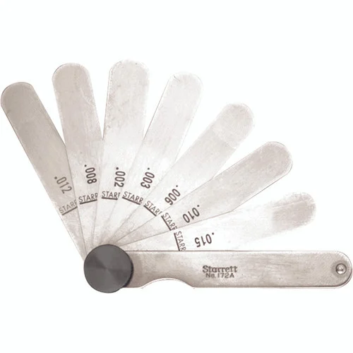 Starrett 50649 | 0.0015"-0.0150" Tempered Steel Thickness Gage 9 Leaves Straight