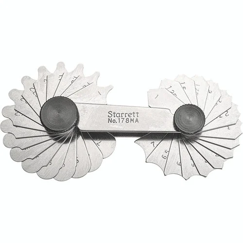Starrett 50665 | 1mm - 3mm & 3mm - 7mm Coated Stainless Steel Radius Gage