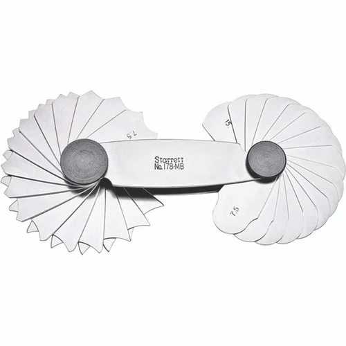 Starrett 50667 | 7.5mm - 15mm Coated Stainless Steel Radius Gage