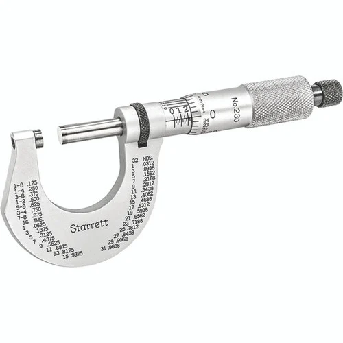 Starrett 50944 | 0"-1" Outside Micrometer 0.0001" Graduation Ratchet Thimble