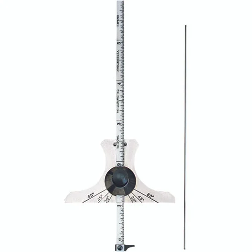 Starrett 51076 | 6" Hardened Steel Combination Steel Rule Depth/Angle Gage 1/32", 1/64" Graduations