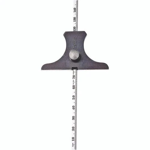 Starrett 51081 | 150mm Hardened and Tempered Steel Steel Rule Depth Gage 1mm, 0.5mm Graduations