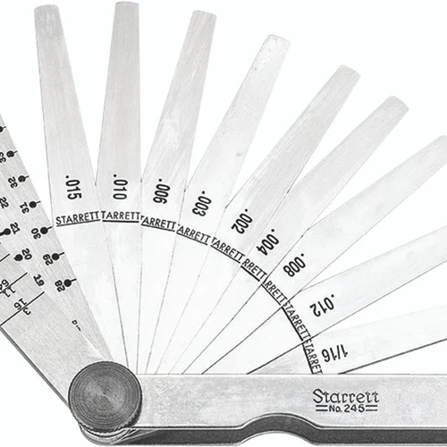 Starrett 51170 | 0.0020"-0.0150" Tempered Steel Thickness Gage 9 Leaves Tapered