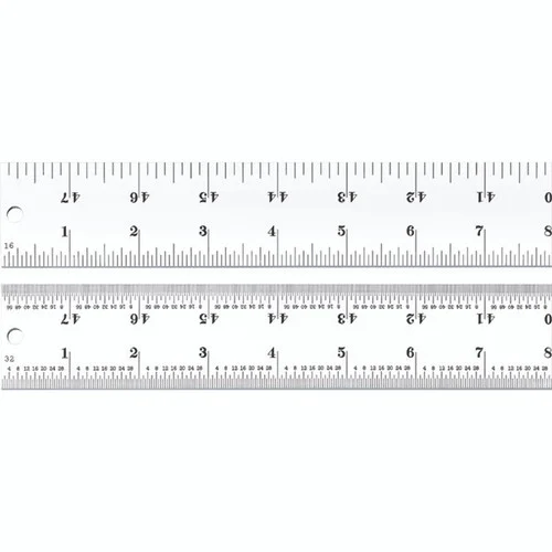 Starrett 51486 | 48" Heavy Spring-Tempered Steel Rule 1/8", 1/16", 1/32", 1/64" Graduation