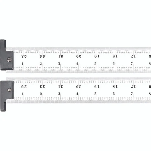 Starrett 51519 | 24" Heavy Spring-Tempered Steel Rule 1/32", 1/64", 1/50", 1/100" Graduation