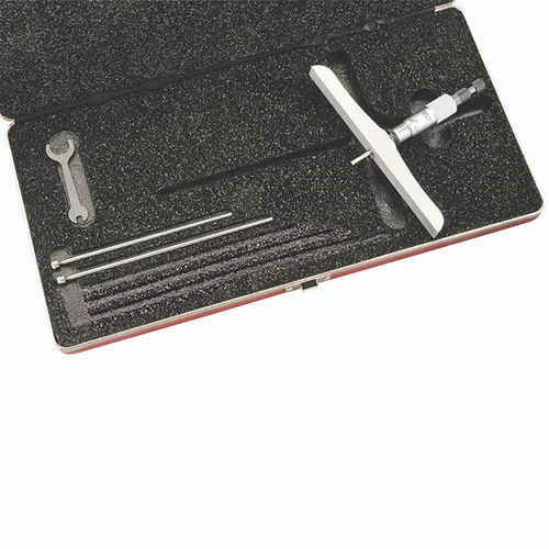 Starrett 52244 | 0"-3" Range Depth Micrometer 0.0010" Graduation 6" Base Length Ratchet Thimble