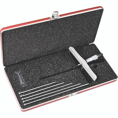 Starrett 52249 | 150.00mm Range Depth Micrometer 0.01mm Graduation 6" Base Length Ratchet Thimble