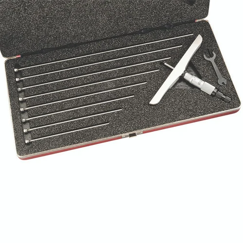 Starrett 52252 | 0"-9" Range Depth Micrometer 0.0010" Graduation 6" Base Length Ratchet Thimble