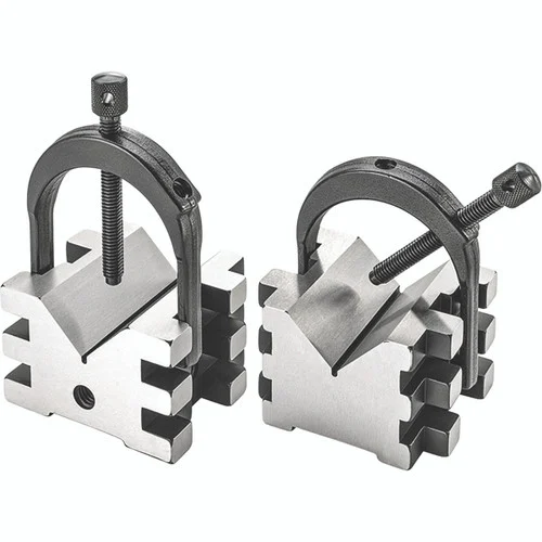 Starrett 52592 | 2" Dia. Round; 1-7/16" Square (1-9/16" with Screw at Top) Capacity V-Block & Clamp
