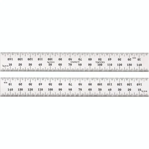 Starrett 52630 | 150mm Spring-Tempered Steel Full-Flexible Rule 1mm, 0.5mm Graduation