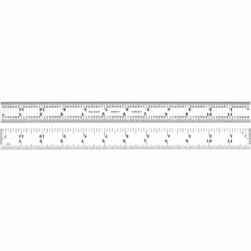 Starrett 52661 | 12" Spring-Tempered Steel Rule 1/8", 1/16", 1/32", 1/64" Graduation