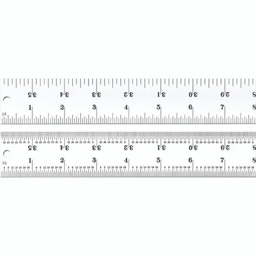 Starrett 52682 | 36" Spring-Tempered Steel Rule 1/8", 1/16", 1/32", 1/64" Graduation